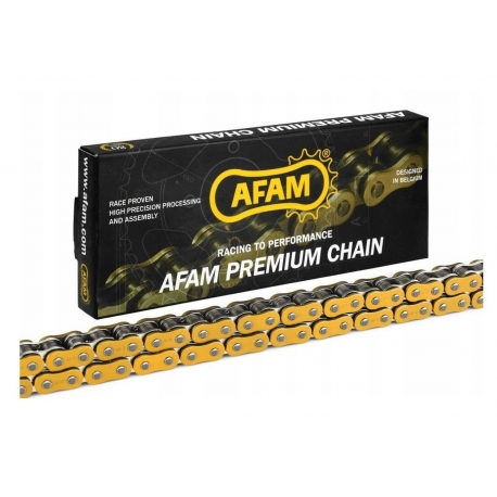 AFAM 2026/04 ŁAŃCUCH NAPĘDOWY CROSS A520MX6-GG 120L (250-450CCM) (ZAPINKA) KOLOR ZŁOTY