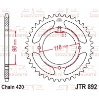 JT 2026/01 ZĘBATKA TYLNA 4794 48 KTM SX 65 '25-'26 (OEM: A40510051048C1) (479448JT) (ŁAŃC. 420)