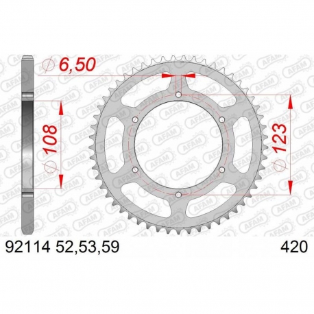 AFAM 2026/06 ZĘBATKA TYLNA 4412 52 APRILIA RS 50 '06-'14, DERBI GPR 50 '04-'13, SENDA SM 50 '07-'12 (ŁAŃC.420) (JTR1133.52)