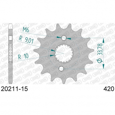 AFAM 2026/06 ZĘBATKA PRZEDNIA 2157 15 HONDA CRF 150 '07-20' (ŁAŃC. 420) (JTF1310.15SC)