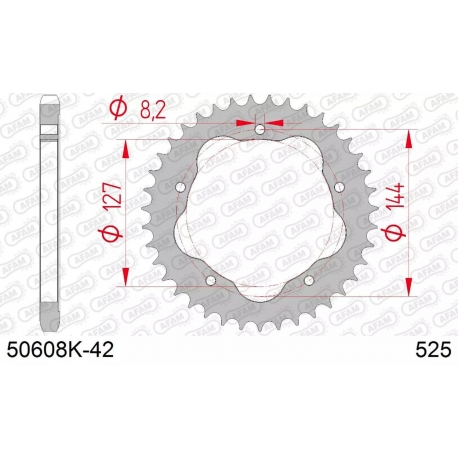 AFAM 2026/06 ZĘBATKA TYLNA 4320 42 DUCATI 848/916/996/1000/1100 (POTRZEBNY ADAPTER) (ŁAŃC. 525) (JTR752.42)