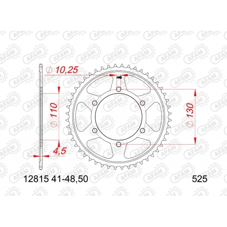 AFAM 2026/06 ZĘBATKA TYLNA 4385 44 SUZUKI GSX 1000S '15-'24, GSX 950S '22-'24 (ŁAŃC. 525) (JTR1876.44)