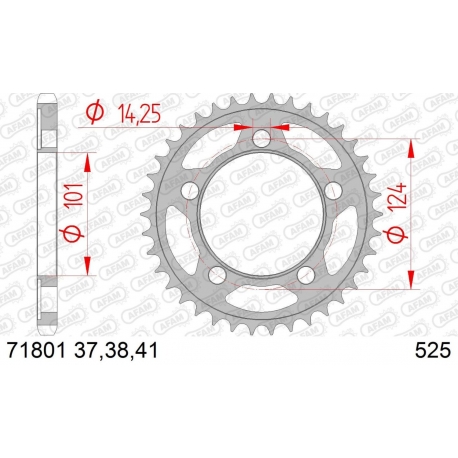 AFAM 2026/06 ZĘBATKA TYLNA 4508 41 KTM 950/990/1190 RC8 /DUKE/ SUPERMOTO (ŁAŃC. 525) (JTR898.41)