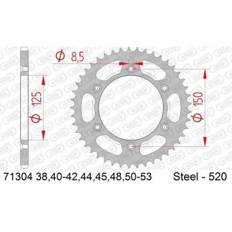 AFAM 2026/06 ZĘBATKA TYLNA 899 45 KTM SX/EXC (ŁAŃC. 520) (JTR897.45)