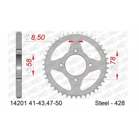 AFAM 2026/06 ZĘBATKA TYLNA 810 50 SUZUKI GT 125 '74-81, RV 125 (ŁAŃC. 428) (JTR810.50)
