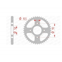 AFAM 2026/06 ZĘBATKA TYLNA 4669 45 HONDA CBR 125 '11-17, CB 125F (GLR125) '15-17 (ŁAŃC. 428) ( OTWÓR NA ŚRUBĘ 10,5MM ) (JTR1221.