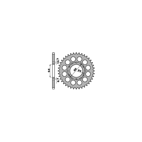 PBR ZĘBATKA TYLNA 814 44 C45 SUZUKI GSX 400 E 81-83 (ŁAŃC. 530) (MADE IN ITALY)