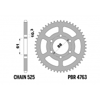 PBR 13/07 ZĘBATKA TYLNA 4763 38 (ŁAŃC. 525) (MADE IN ITALY)