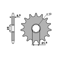 PBR ZĘBATKA PRZEDNIA 565 13 18NC (ŁAŃC. 520)YFZ 450 '04-'13 (MADE IN ITALY)