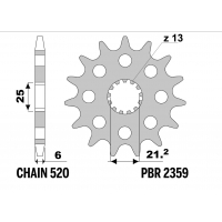 PBR 13/07 ZĘBATKA PRZEDNIA 2359 15 (ŁAŃC. 520) (MADE IN ITALY)