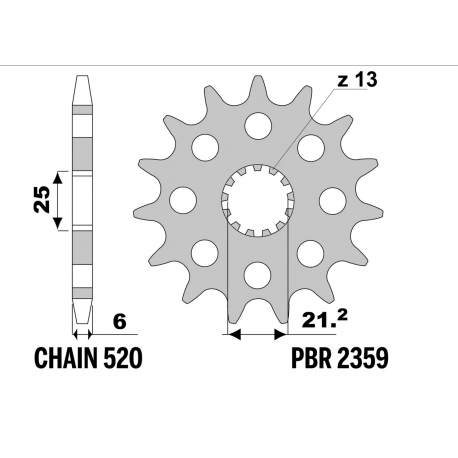 PBR 13/07 ZĘBATKA PRZEDNIA 2359 15 (ŁAŃC. 520) (MADE IN ITALY)