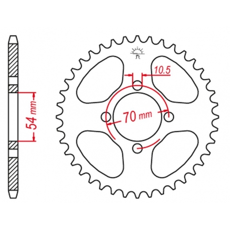 JT ZĘBATKA TYLNA 4304 42 HONDA CBR 125 '04-'10 (430442JTZBK) (ŁAŃC. 428) (JC34/39) KOLOR CZARNY - WYCOFANA Z OFERTY