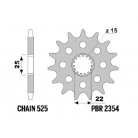 PBR13/07 ZĘBATKA PRZEDNIA 2354 16 (ŁAŃC. 525) (MADE IN ITALY)