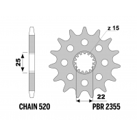 PBR 13/07 ZĘBATKA PRZEDNIA 2355 15 (ŁAŃC. 520) (MADE IN ITALY)