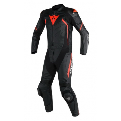 Dainese AVRO D2 2 PCS SUIT - BLACK/BLACK/RED-FLUO motocyklowy kombinezon dwuczęściowy