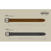 PASEK SKÓRZANY BROGER ALASKA VINTAGE BLACK 120 CM (DŁUGOŚĆ BEZ KLAMRY)