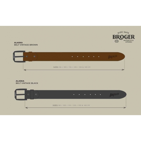 PASEK SKÓRZANY BROGER ALASKA VINTAGE BLACK 120 CM (DŁUGOŚĆ BEZ KLAMRY)