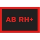 ODZNAKA NA RZEP REBELHORN GRUPA KRWI AB RH+ BLACK/RED 50X80MM
